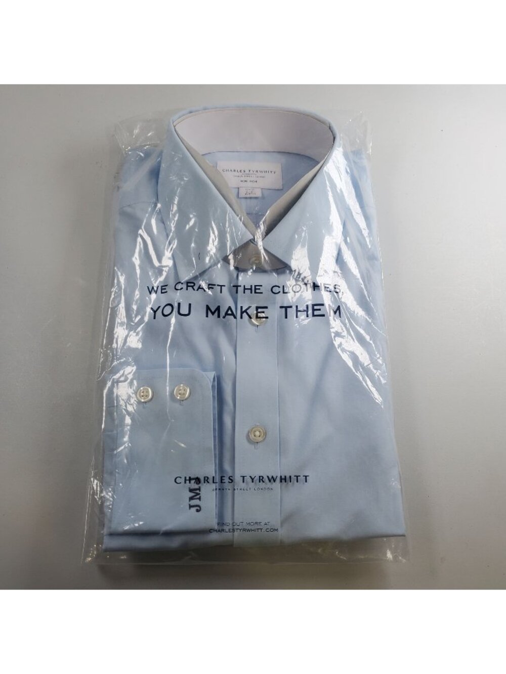 Charles Tyrwhitt Non Iron Slim Fit Shirt Men Size 16 / 33 in NWT Slim Fit Blue